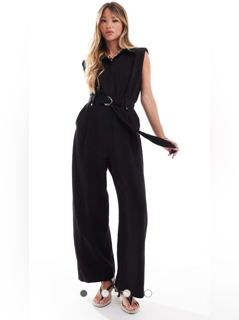 MANGO NWT sleeveless utility jumpsuit in black size XS